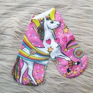 NWT Rainbow Unicorn Novelty Ankle Sock OS